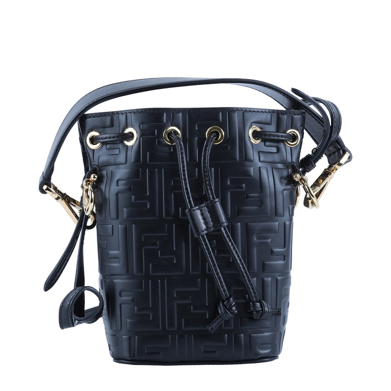 芬迪 FENDI Mon Tresor 皮革 迷你 手袋 8BS010A3ZG 黑FF水桶包MINI 防塵袋