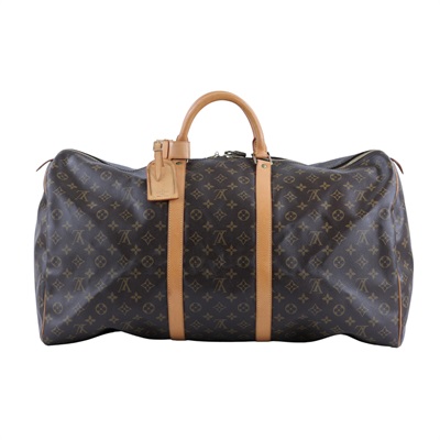 路易威登 LOUIS VUITTON Keepall 60 Monogram經典帆布 波士頓包 M41422 棕原花KEEPALL 60 防塵袋/鎖頭