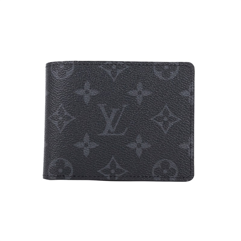 路易威登 LOUIS VUITTON Multiple Eclipse帆布 錢包 短夾 M61695 晶片款 黑原花二折短夾 防塵袋/原廠盒子