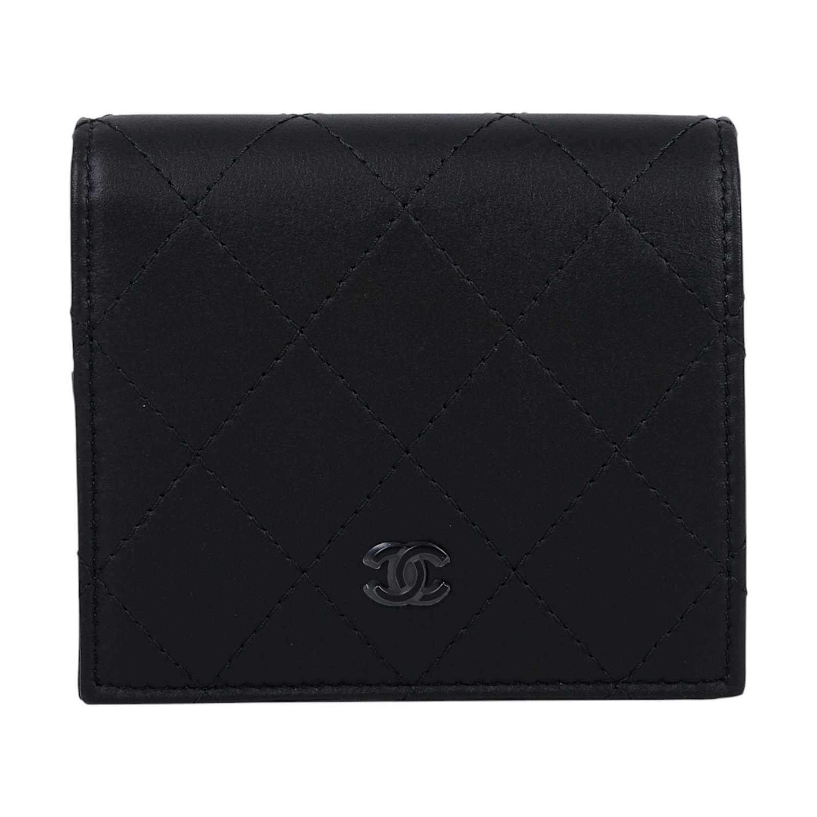 香奈兒 CHANEL CC LOGO SO BLACK 短夾 錢包 AP3817 晶片款 SO BLACK 牛皮對折短夾 原廠盒子/防塵袋