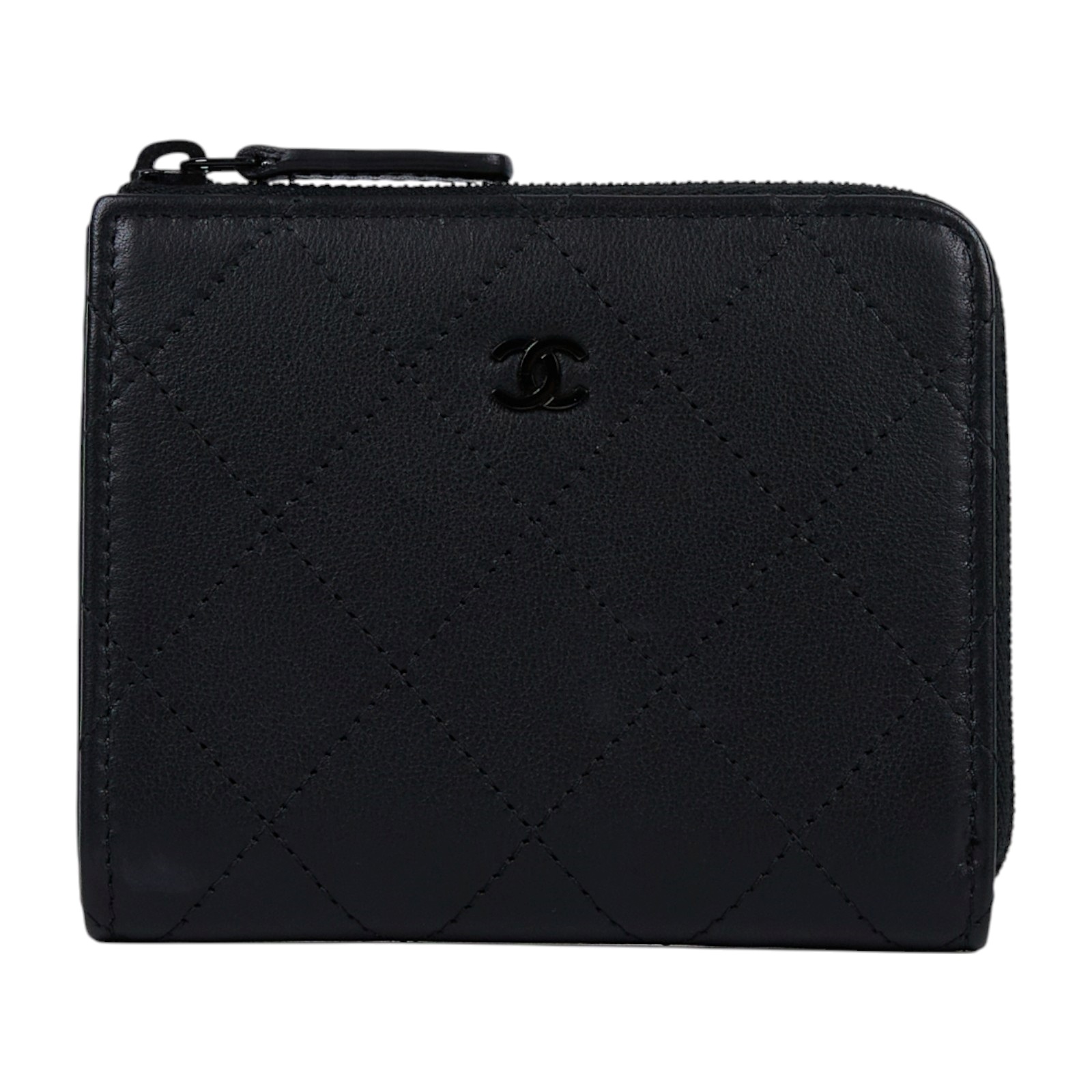 香奈兒 CHANEL 錢包 菱格紋 L型 零錢袋 三折 短夾 AP3997 晶片款 SO BLACK 牛皮L型短夾 原廠盒子/防塵袋