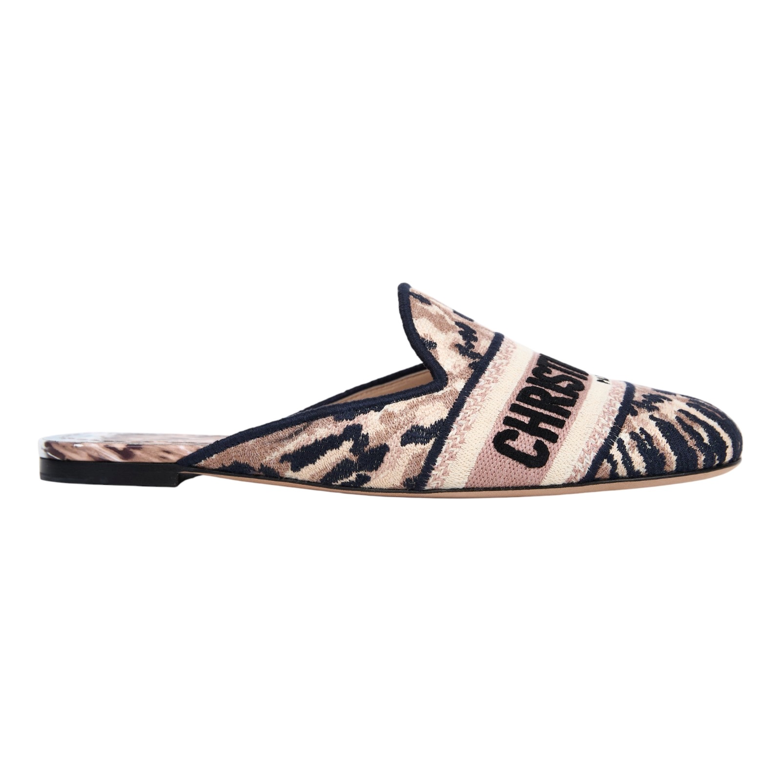 迪奧 CHRISTIAN DIOR Off 穆勒鞋  粉圖騰穆勒鞋 防塵袋/原廠盒子