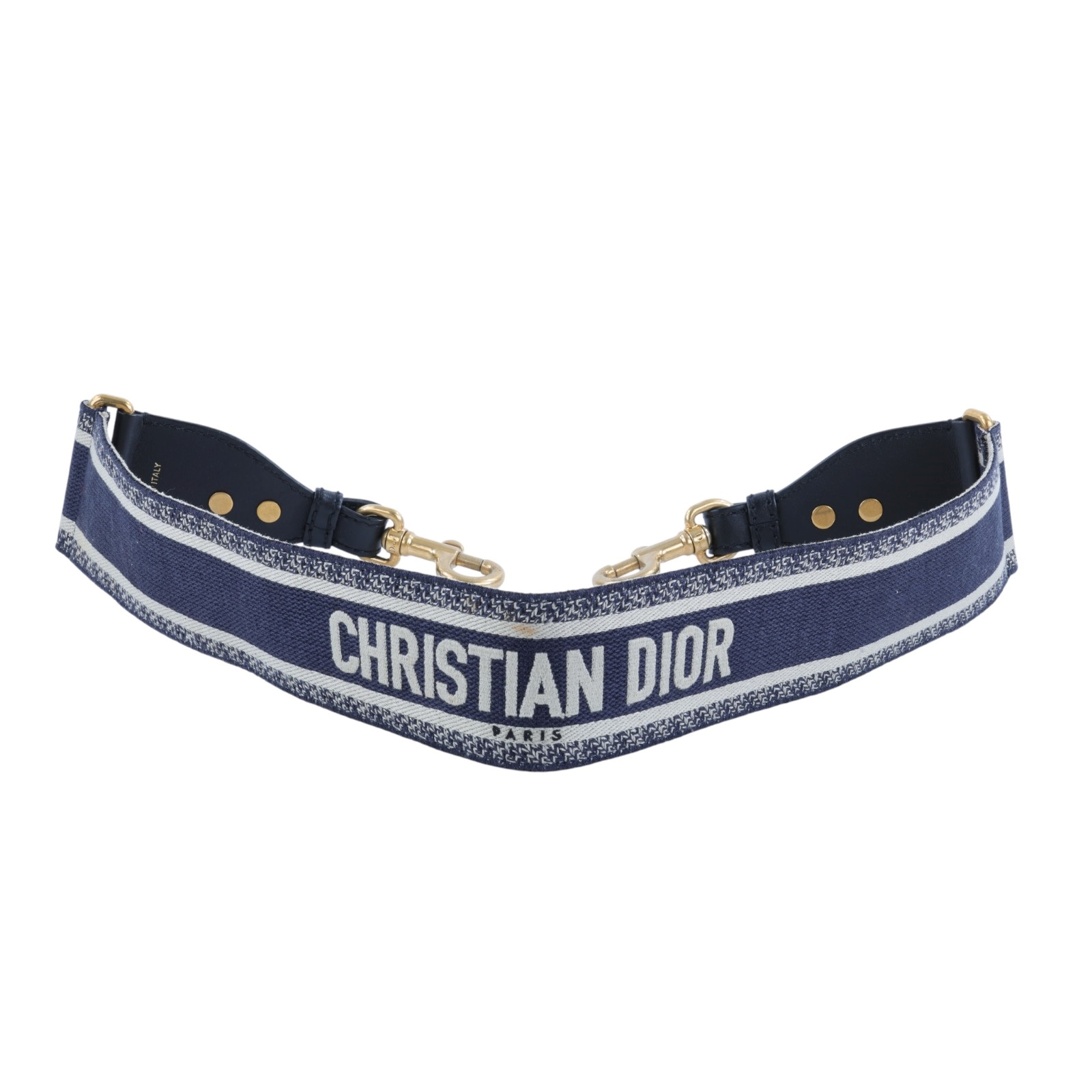 迪奧 CHRISTIAN DIOR 可調式肩背帶附金屬環 S8553CBTE 藍刺繡LOGO背帶 無附屬品