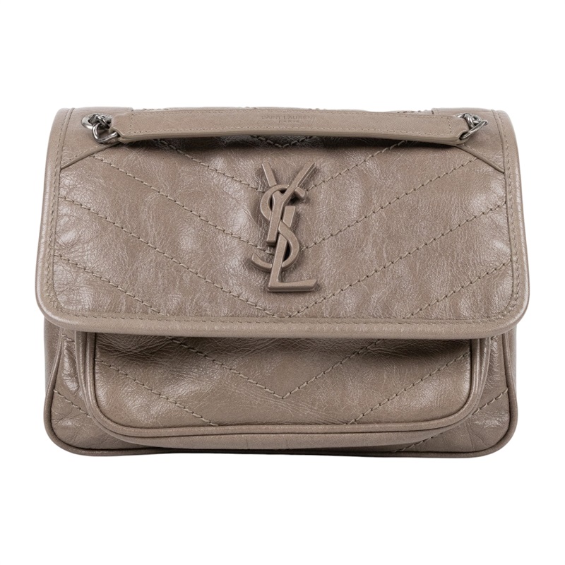 聖羅蘭 YSL SAINT LAURENT Niki 復古小牛皮 Baby 斜背 翻蓋包 6331850EN08  Entrupy鑑定書