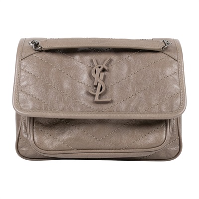 聖羅蘭 YSL SAINT LAURENT Niki 復古小牛皮 Baby 斜背 翻蓋包 6331850EN08  Entrupy鑑定書