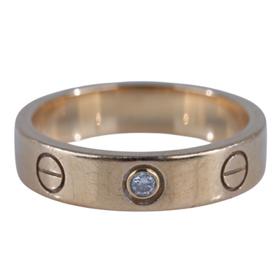 卡地亞 CARTIER Love 戒指 小型款 1顆鑽石 B4050748 RG單鑽LOVE戒指 原廠盒子/保書