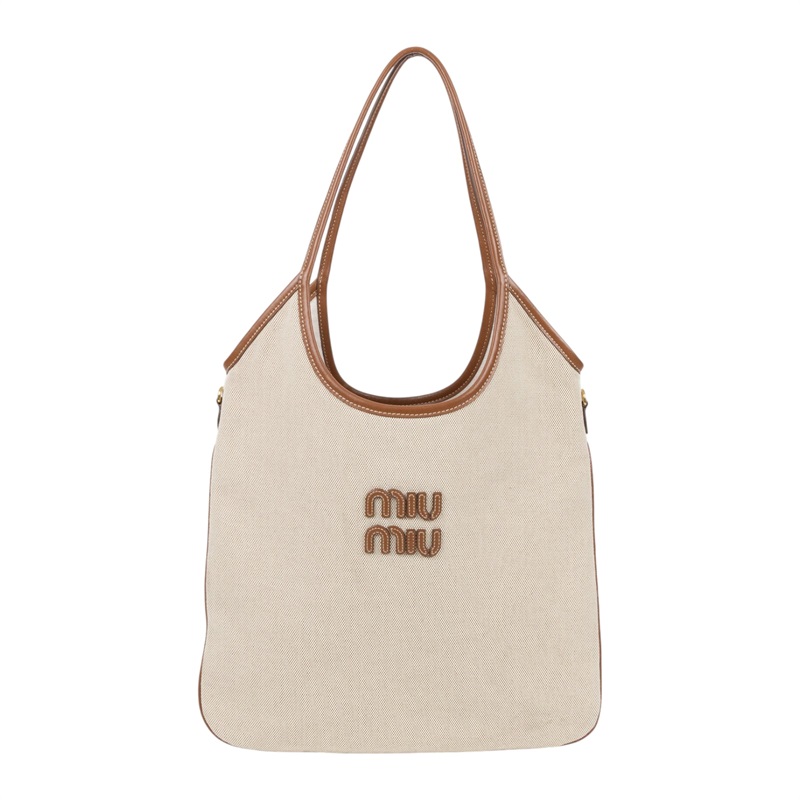 繆繆 MIU MIU Ivy 帆布手袋 標準 5BG231_ACRN 帆布IVY肩背包 防塵袋