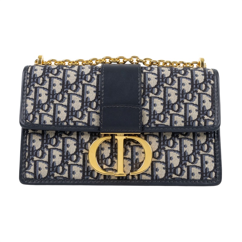 迪奧 CHRISTIAN DIOR 30 Montaigne 鏈帶 肩背手提包 M9208UTZQ 藍緹花蒙田30鍊帶款 防塵袋