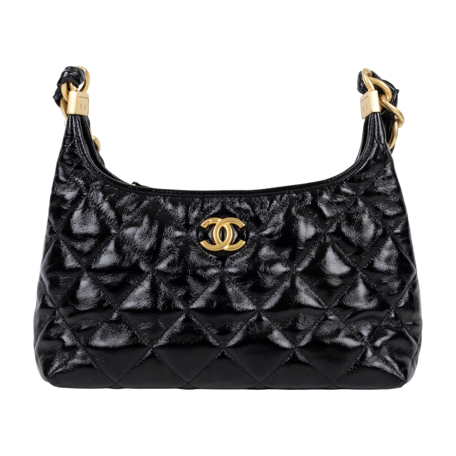 香奈兒 CHANEL Hobo 粗鏈帶 肩背包 AS4912 B16897 晶片款 黑金羊油蠟皮HOBO 原廠盒子/防塵袋/購買證明