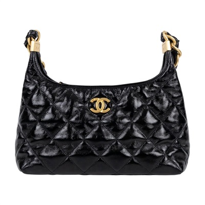 香奈兒 CHANEL Hobo 粗鏈帶 肩背包 AS4912 B16897 晶片款 黑金羊油蠟皮HOBO 原廠盒子/防塵袋/購買證明