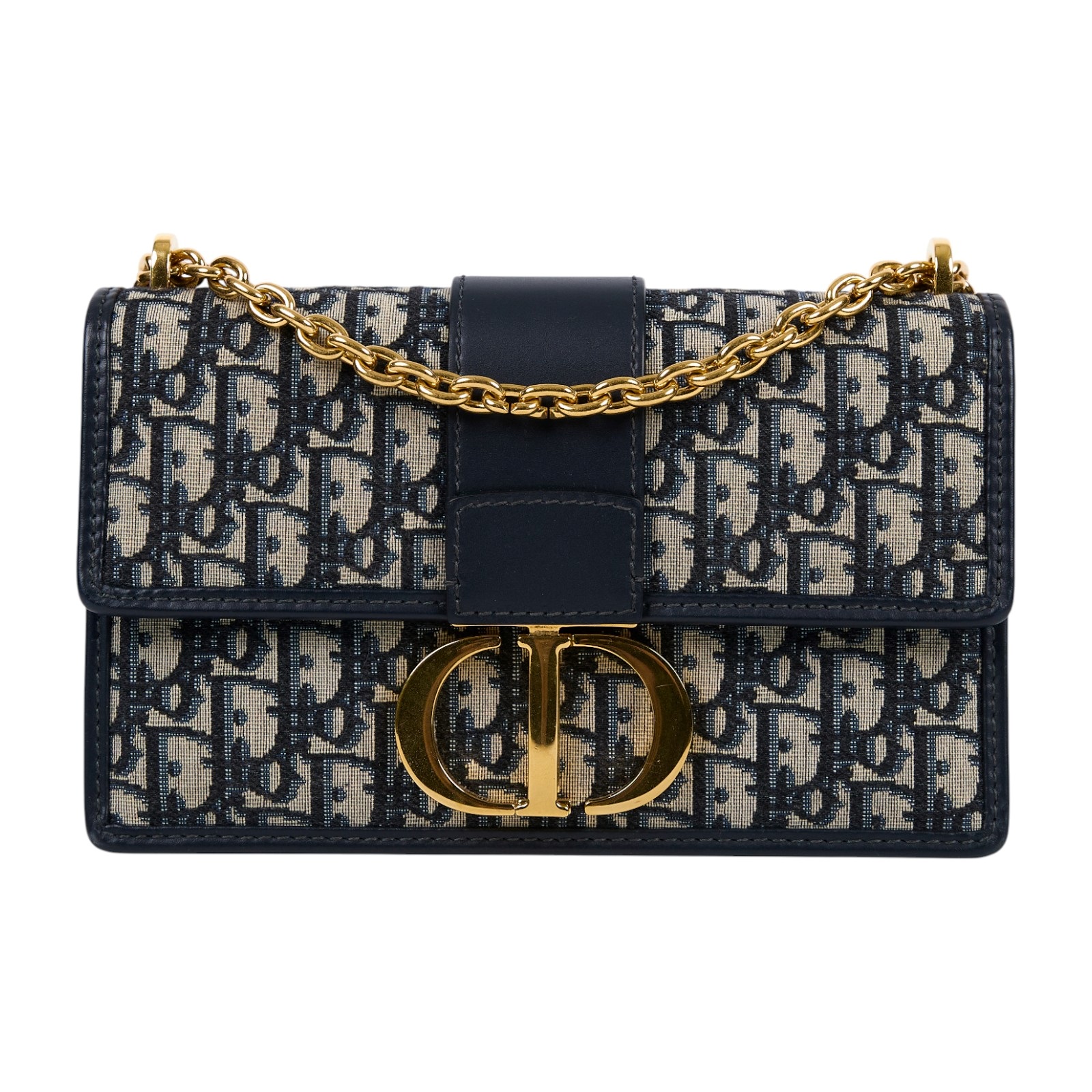 迪奧 CHRISTIAN DIOR 30 Montaigne 鏈帶 肩背手提包 M9208UTZQ 藍緹花蒙田30鍊帶款 原廠盒子/防塵袋/保證卡