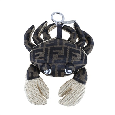 芬迪 FENDI 尼龍 拉菲草 吊飾 7AS364AUN8 螃蟹造型吊飾 無附屬品