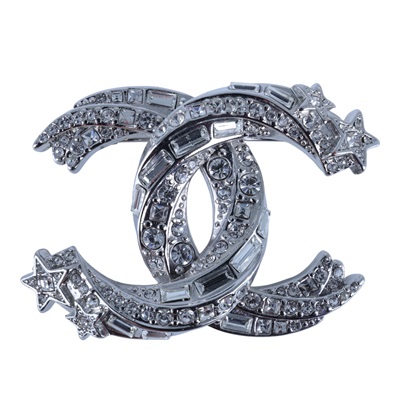 香奈兒 CHANEL CC LOGO 胸針 D22/V 雙C彗星立體水鑽胸針 無附屬品