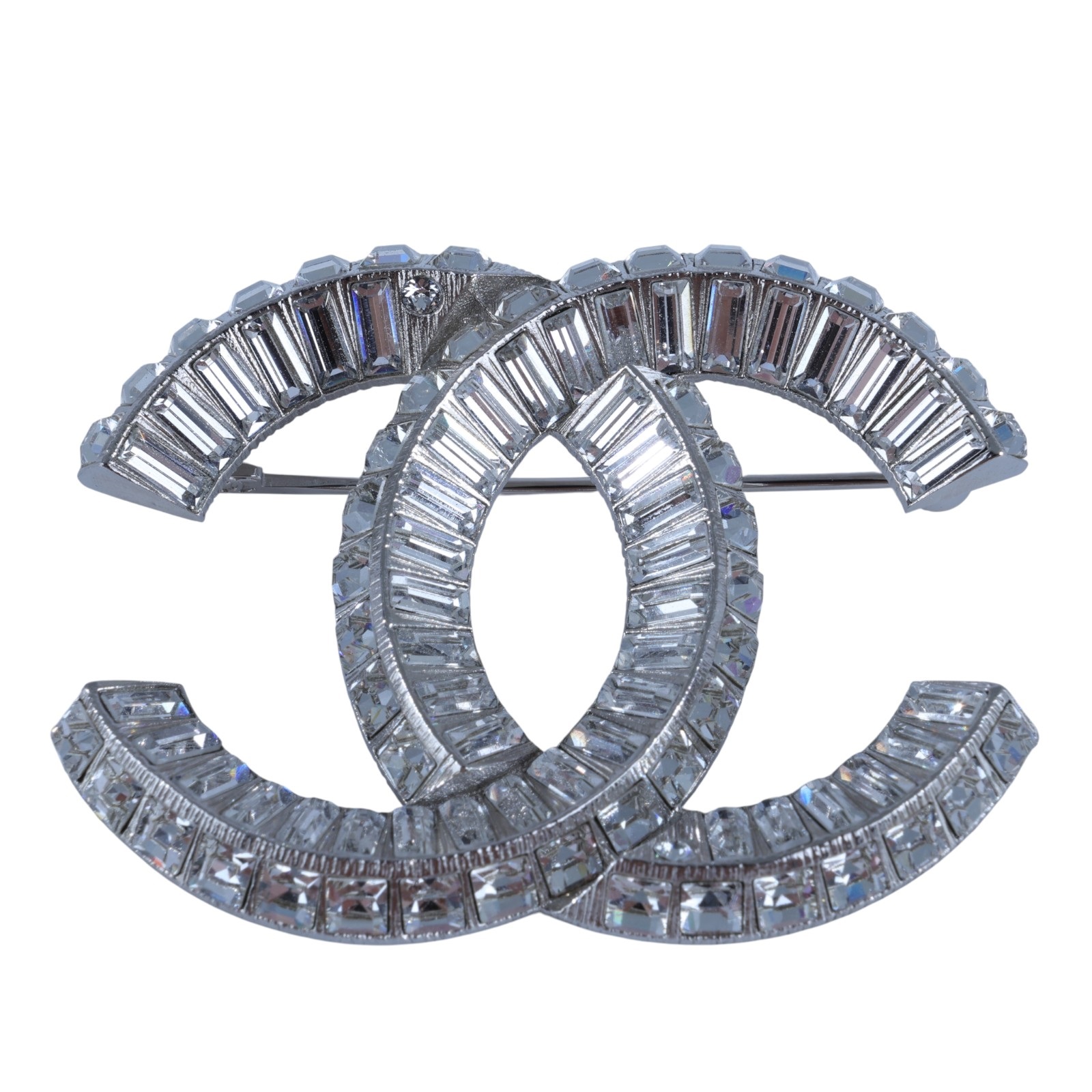 香奈兒 CHANEL CC LOGO 胸針 F24/V 雙C方形水鑽胸針 無附屬品