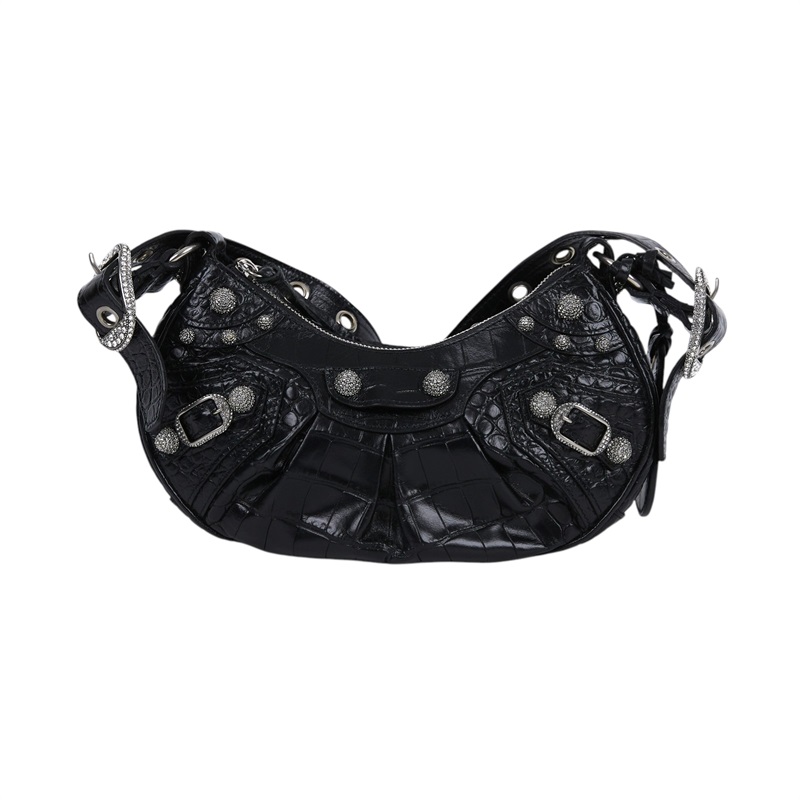 巴黎世家 BALENCIAGA Le cagole XS 半月 可頌包 6713091VGUY 黑水鑽 Le Cagole XS 防塵袋