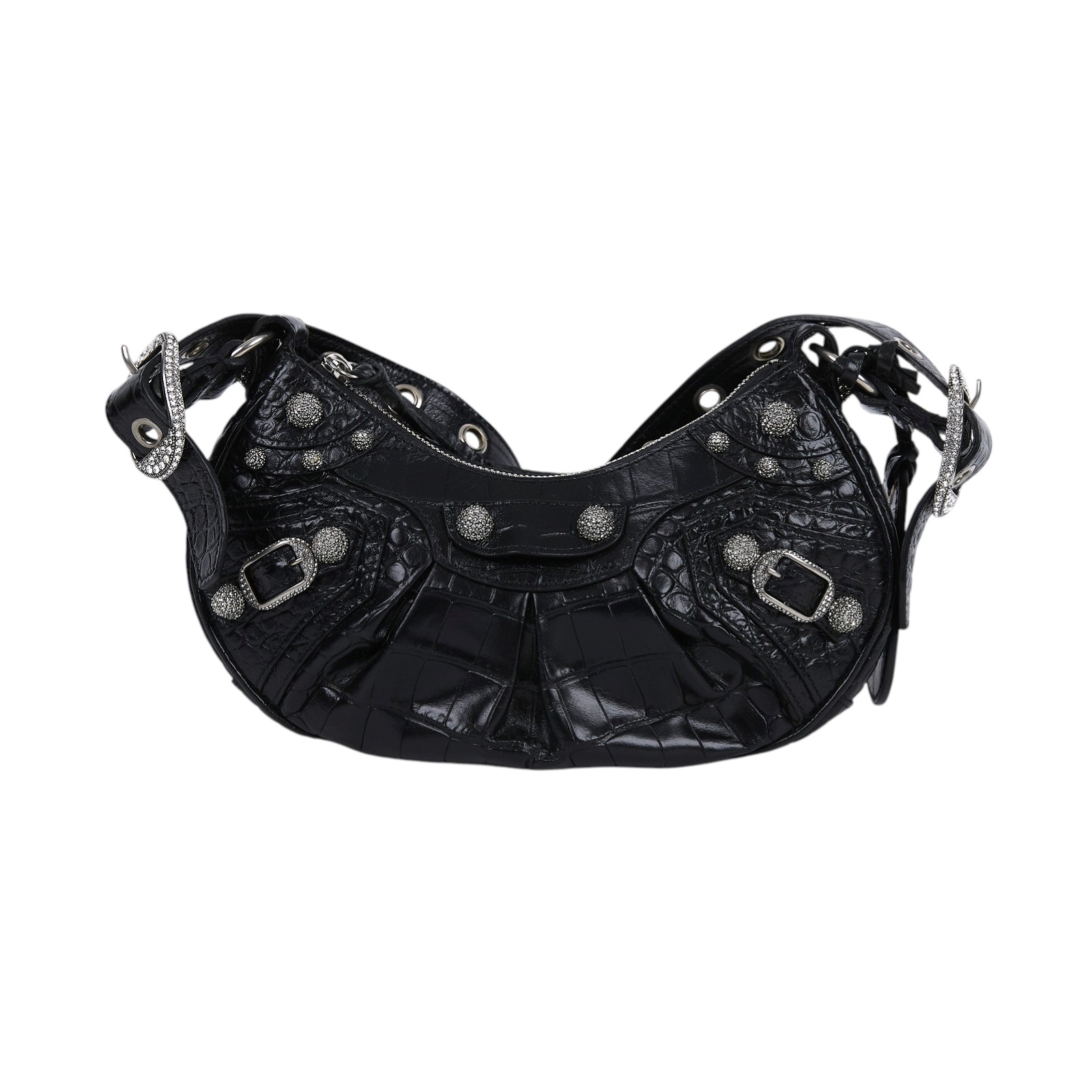 巴黎世家 BALENCIAGA Le cagole XS 半月 可頌包 6713091VGUY 黑水鑽 Le Cagole XS 防塵袋