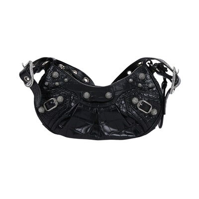 巴黎世家 BALENCIAGA Le cagole XS 半月 可頌包 6713091VGUY 黑水鑽 Le Cagole XS 防塵袋