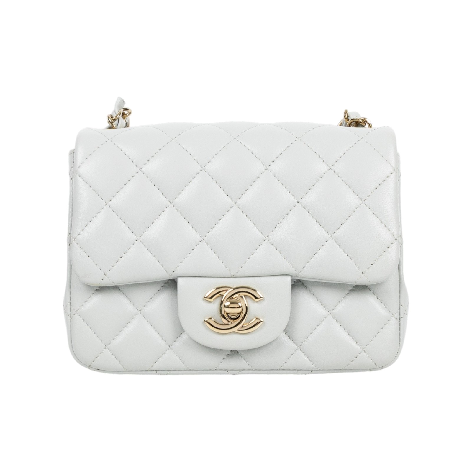 香奈兒 CHANEL CF 方形 迷你 口蓋包 A35200 晶片款 淡藍COCO17 防塵袋