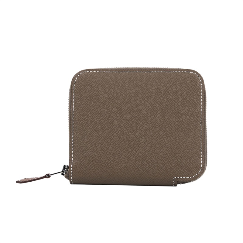 愛馬仕 Hermes SilkIn 拉鍊 絲巾 短夾 錢包 SILK ZA Z刻大象灰絲巾短夾 原廠盒子