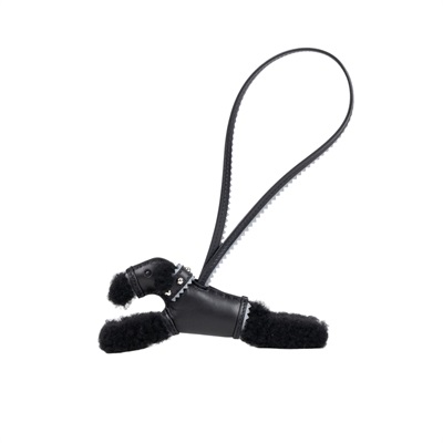 愛馬仕 Hermes Budy charm 吊飾 黑色 H086723CKAD / K刻黑拚灰黑絨毛貴賓狗 budy 吊飾 原廠盒子