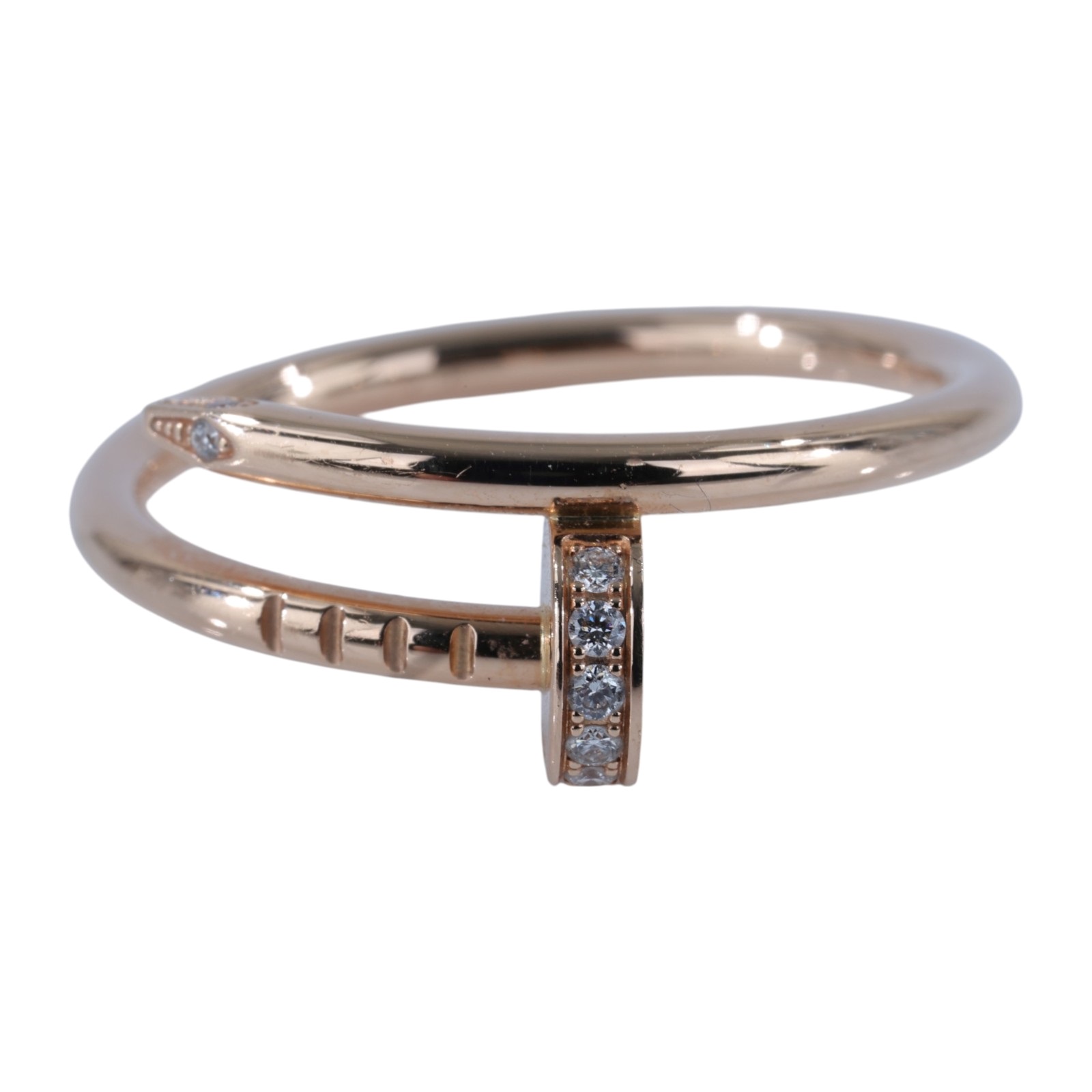 卡地亞 CARTIER Juste un Clou 戒指 B4094854 K18RG帶鑽釘子戒指小型款 原廠盒子