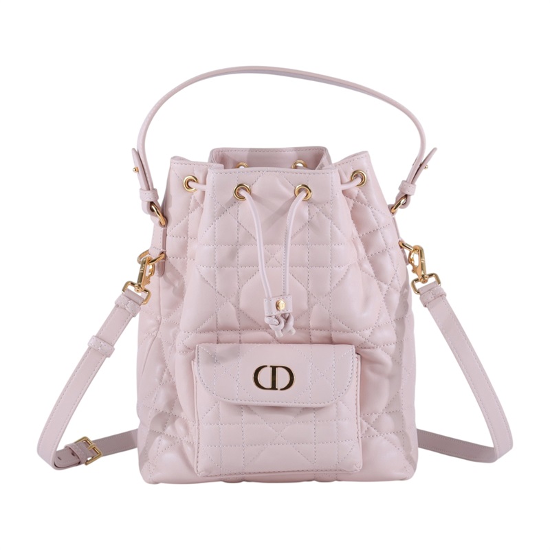 迪奧 CHRISTIAN DIOR Caro 肩背 水桶包 M3372UNOZ 粉羊CARO水桶包 原廠盒子/防塵袋/保證卡
