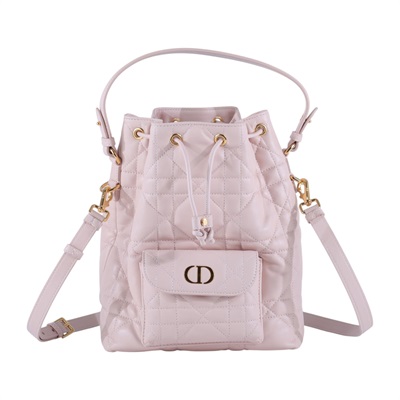 迪奧 CHRISTIAN DIOR Caro 肩背 水桶包 M3372UNOZ 粉羊CARO水桶包 原廠盒子/防塵袋/保證卡