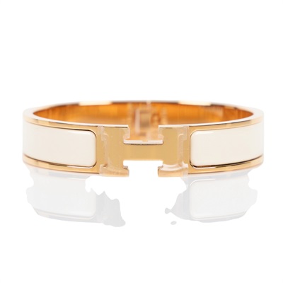 愛馬仕 Hermes Clic H PM 手環 奶油色 H700001FO85PM /ST0292 玫瑰金扣奶油白CLIC H手環 原廠盒子/防塵袋