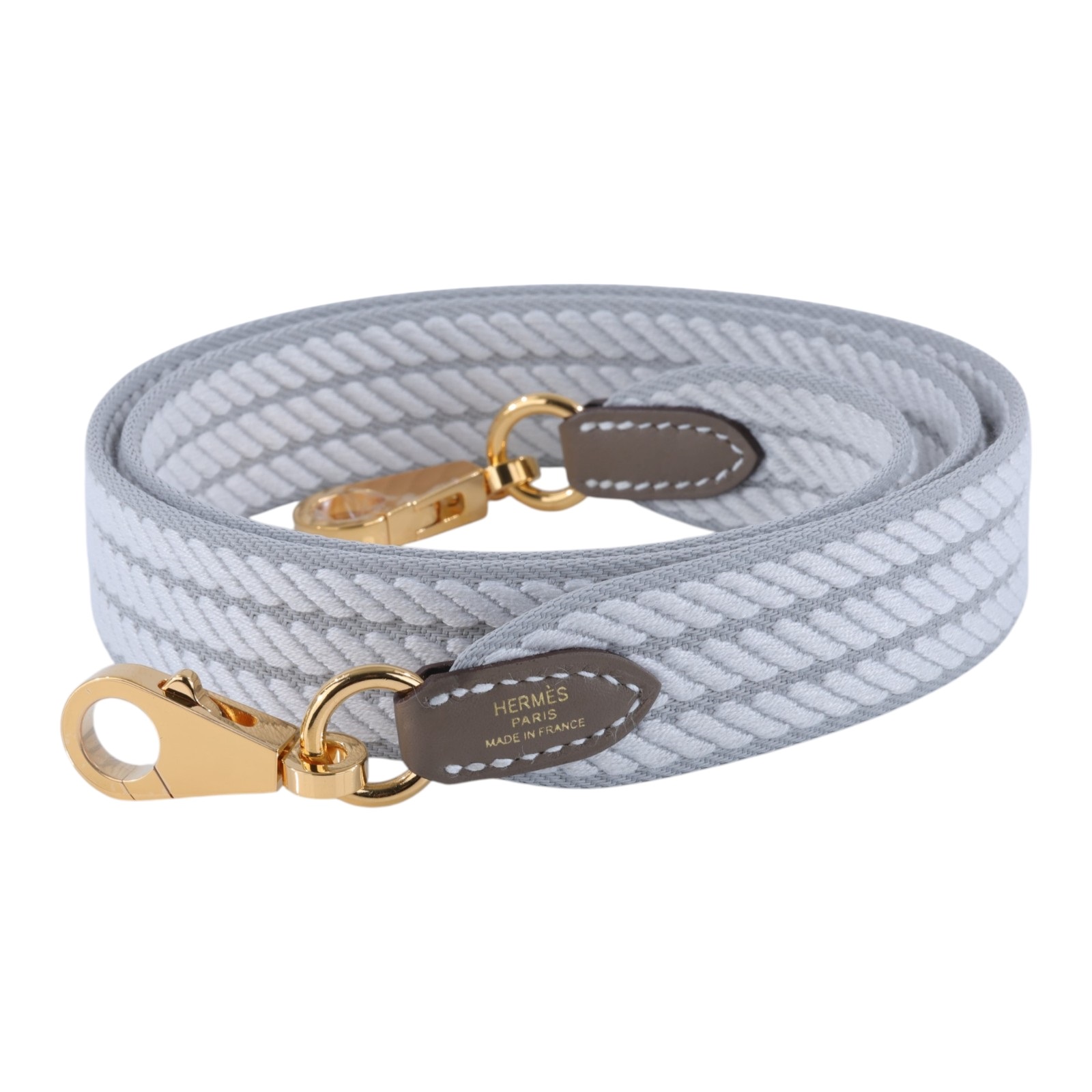 愛馬仕 Hermes Sangle Cordage 25 mm 肩帶 冰川藍 珍珠灰 大象灰 H085711CCAH105 KSA  原廠盒子/防塵袋