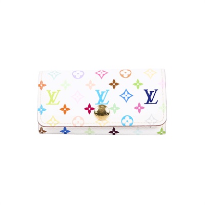 路易威登 LOUIS VUITTON Monogram Multicolor Multicles 鑰匙包 村上隆 白三彩 M60043  原廠盒子/防塵袋/購買證明