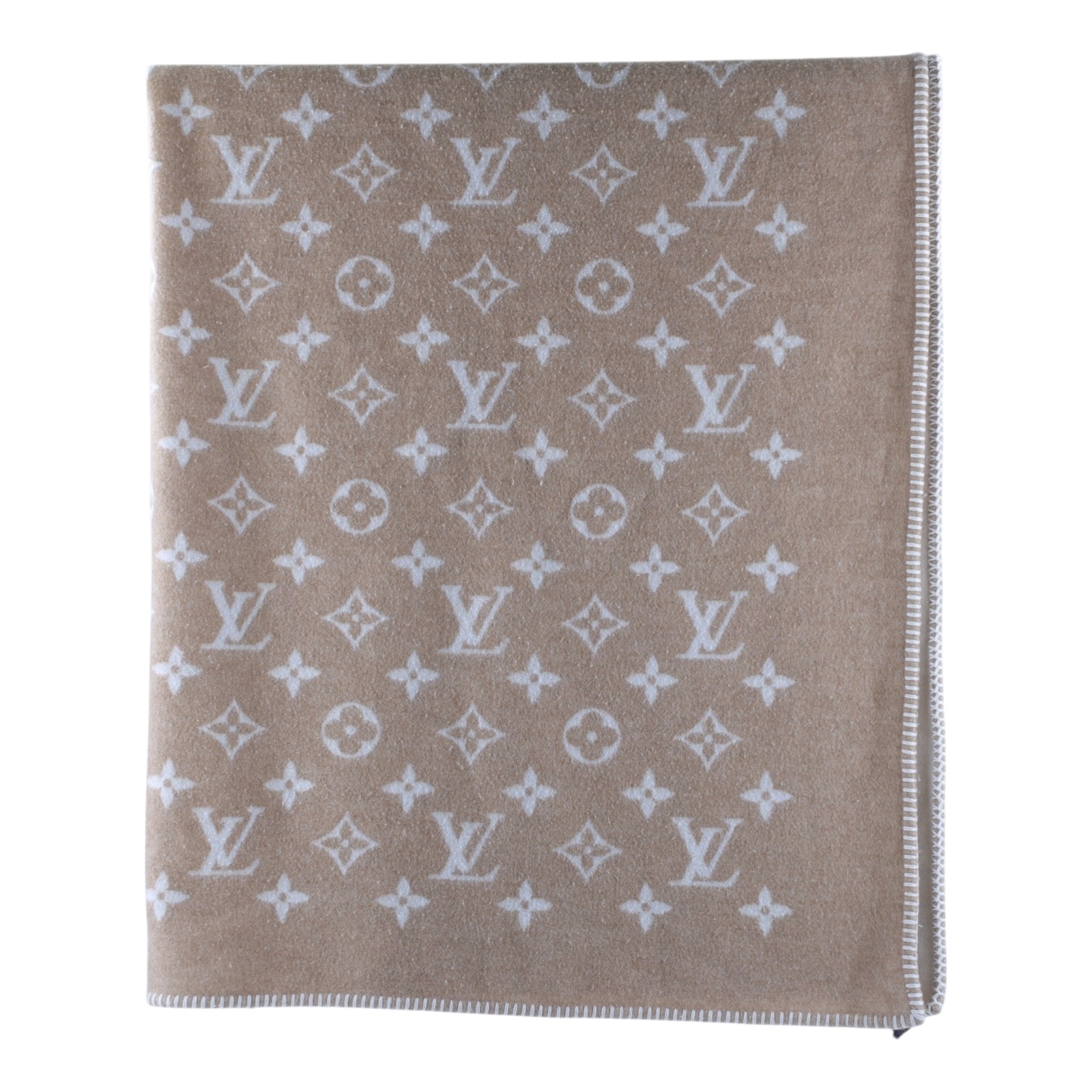 路易威登 LOUIS VUITTON Neo Monogram 毛毯 毛氈 披肩 M79230 棕Neo Monogram毛毯 購買證明