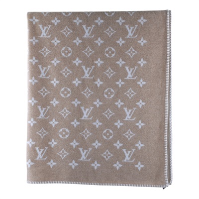 路易威登 LOUIS VUITTON Neo Monogram 毛毯 毛氈 披肩 M79230 棕Neo Monogram毛毯 購買證明