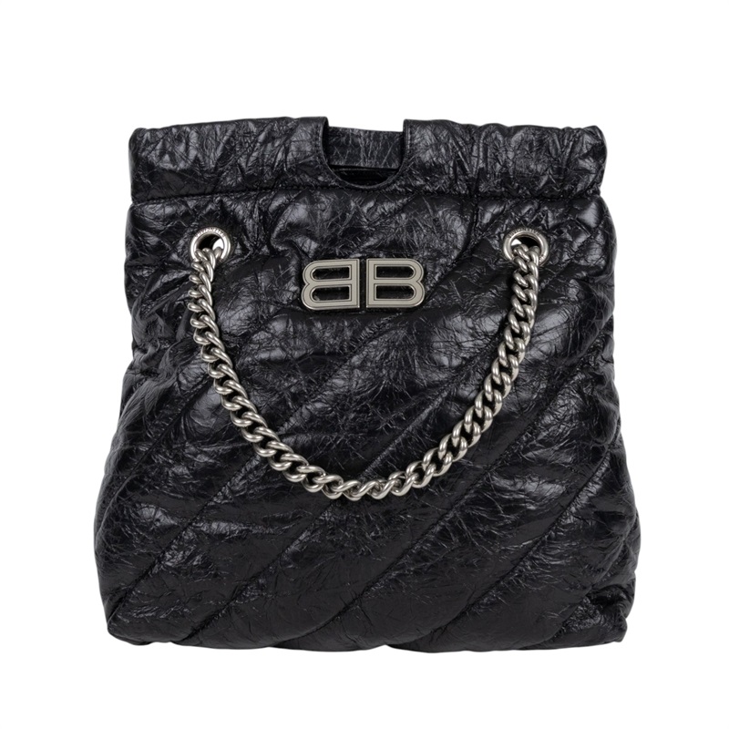 巴黎世家 BALENCIAGA Crush 束口購物包 小型 742942210J0 黑CRUSH小號 防塵袋/購買證明