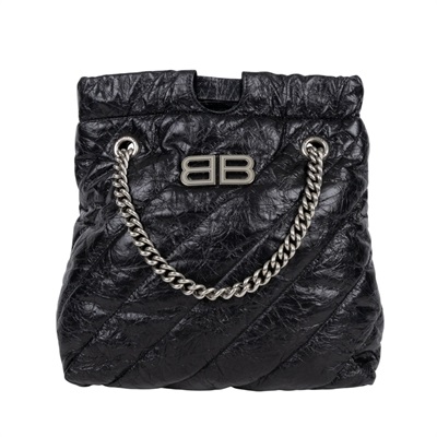 巴黎世家 BALENCIAGA Crush 束口購物包 小型 742942210J0 黑CRUSH小號 防塵袋/購買證明