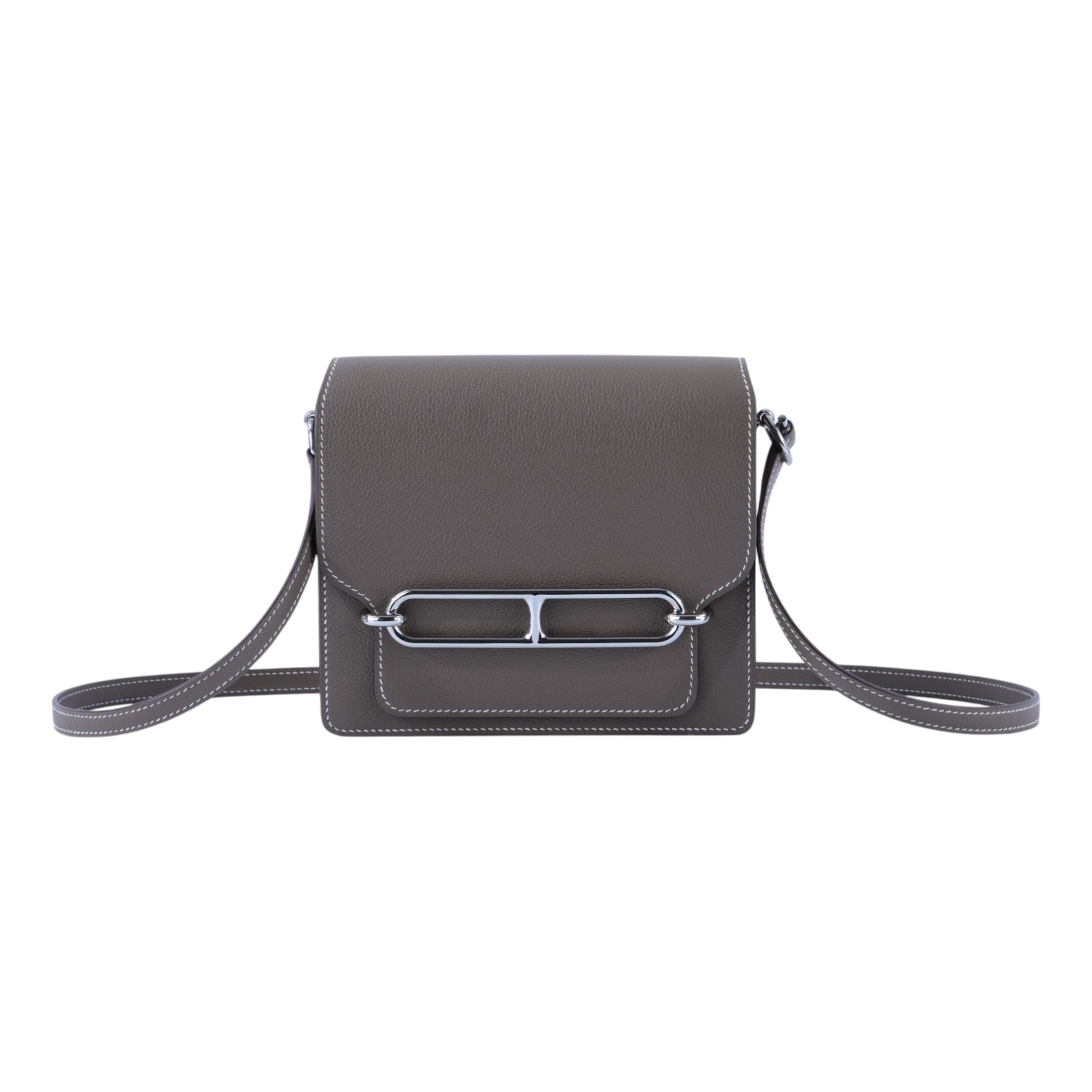 愛馬仕 Hermes Roulis 豬鼻子 斜背包 18 Mini 大象灰 銀色五金 H070510CK18 W AP929 AA  原廠盒子/防塵袋/購買證明