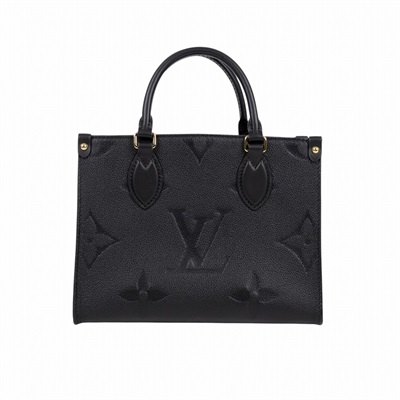 路易威登 LOUIS VUITTON OnTheGo PM 手提 肩背包 黑色 M45653 晶片款 黑原花壓紋ON THE GO PM 防塵袋/背帶