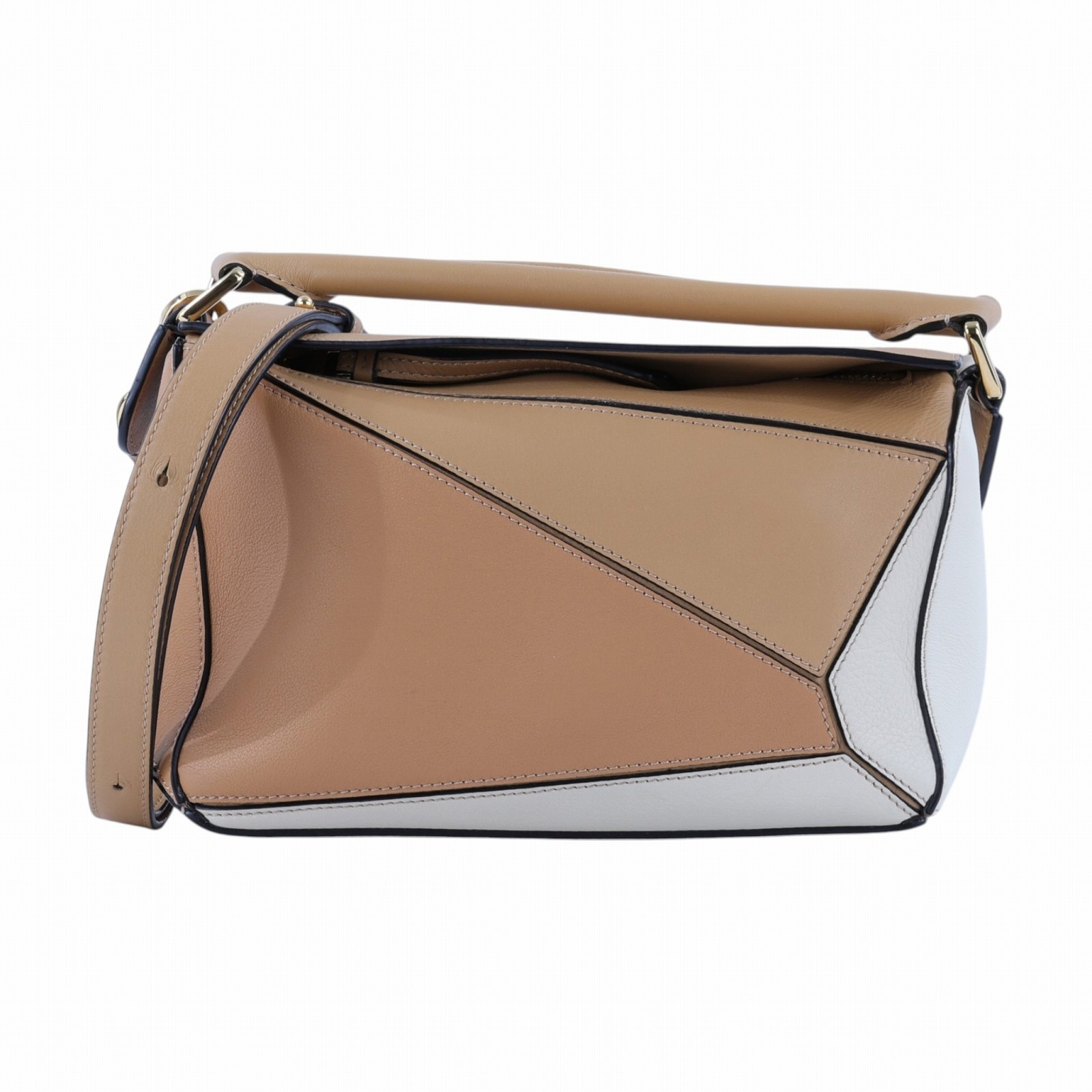 羅意威 LOEWE Small Puzzle bag 肩背 斜背包  奶茶拚色PUZZLE SMALL 防塵袋