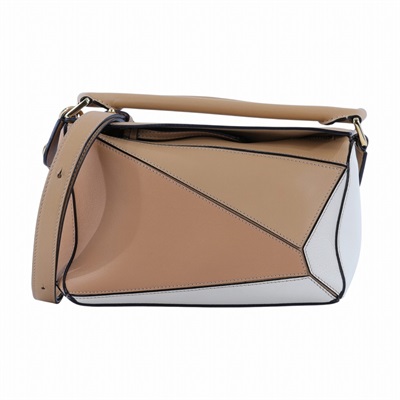 羅意威 LOEWE Small Puzzle bag 肩背 斜背包  奶茶拚色PUZZLE SMALL 防塵袋