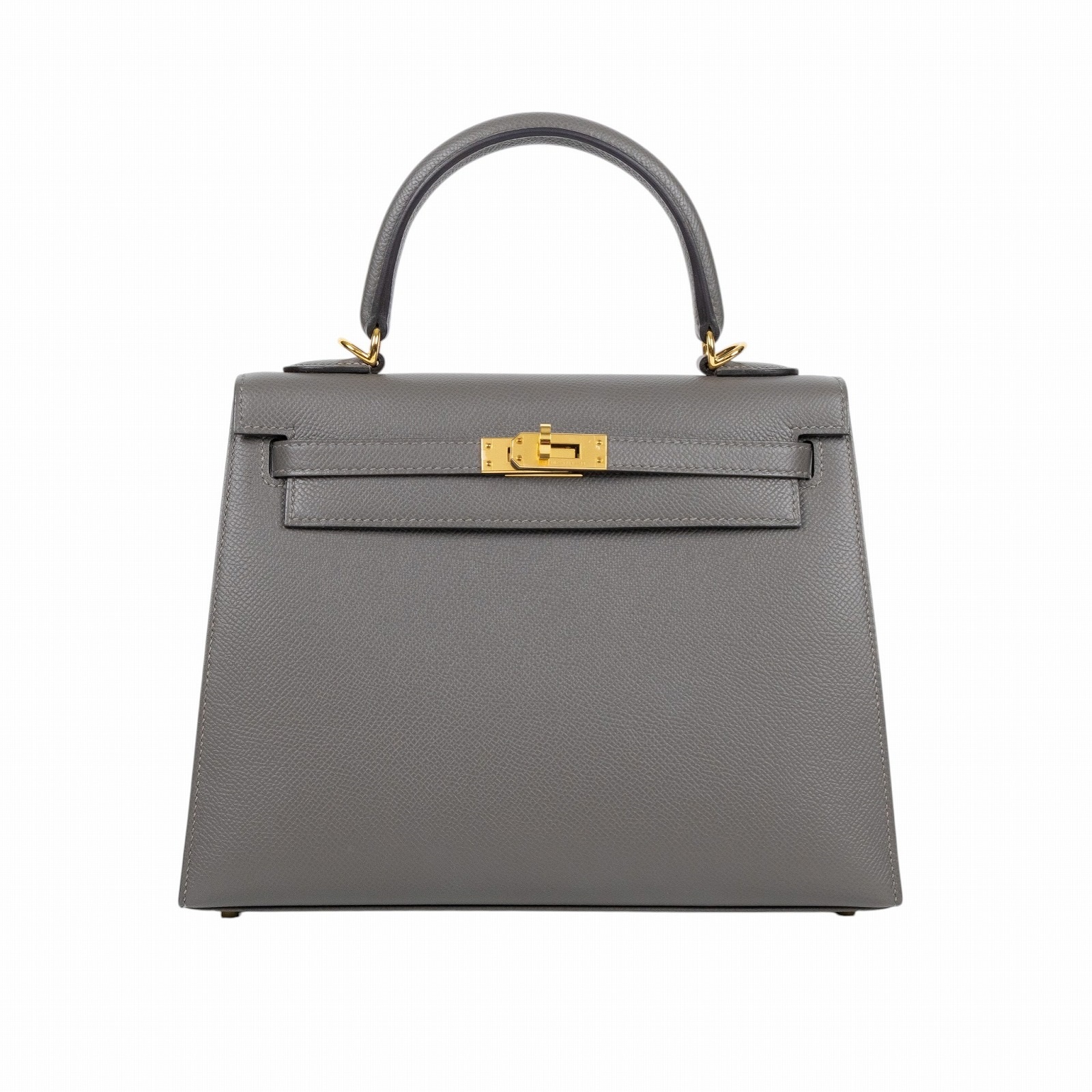 愛馬仕 Hermes Kelly II Sellier 凱莉包 25 U刻 積雨雲灰 金色五金 H038416CC0L /U ST 856 DW  原廠盒子/防塵袋/購買證明/背帶/鎖組