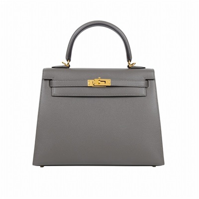 愛馬仕 Hermes Kelly II Sellier 凱莉包 25 U刻 積雨雲灰 金色五金 H038416CC0L /U ST 856 DW  原廠盒子/防塵袋/購買證明/背帶/鎖組