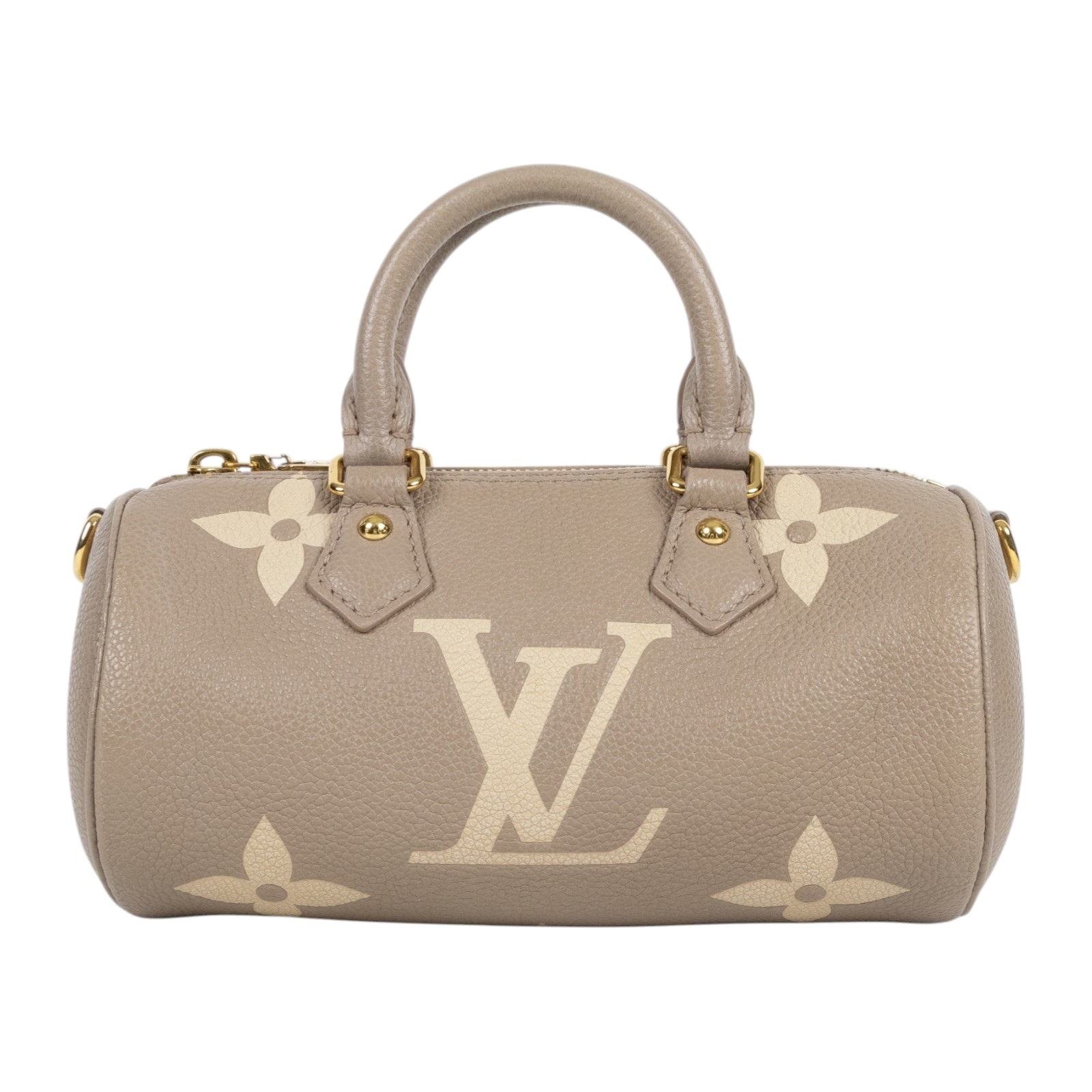 路易威登 LOUIS VUITTON Papillon BB 圓筒手提包 斑鳩灰色 M46031 晶片款 斑鳩灰PAPILLON BB 防塵袋/背帶/內袋