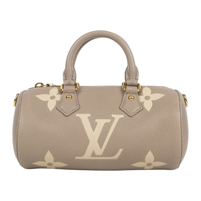 路易威登 LOUIS VUITTON Papillon BB 圓筒手提包 斑鳩灰色 M46031 晶片款 斑鳩灰PAPILLON BB 防塵袋/背帶/內袋