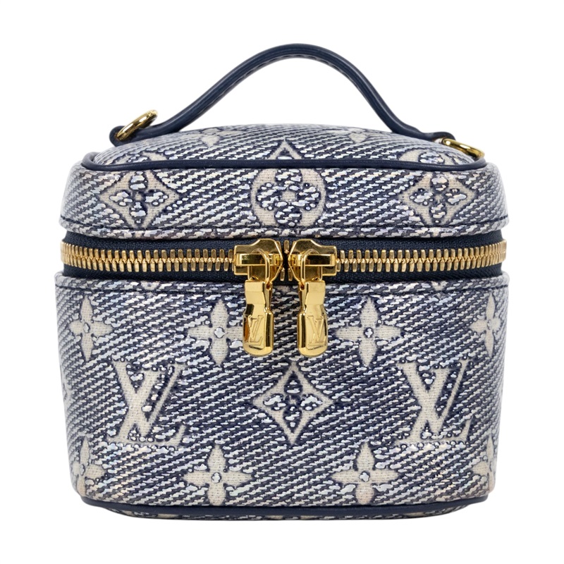 路易威登 LOUIS VUITTON Micro Vanity 化妝箱 M82467 晶片款 藍色炫彩 Micro Vanity 原廠盒子/防塵袋/鍊帶/鏡子