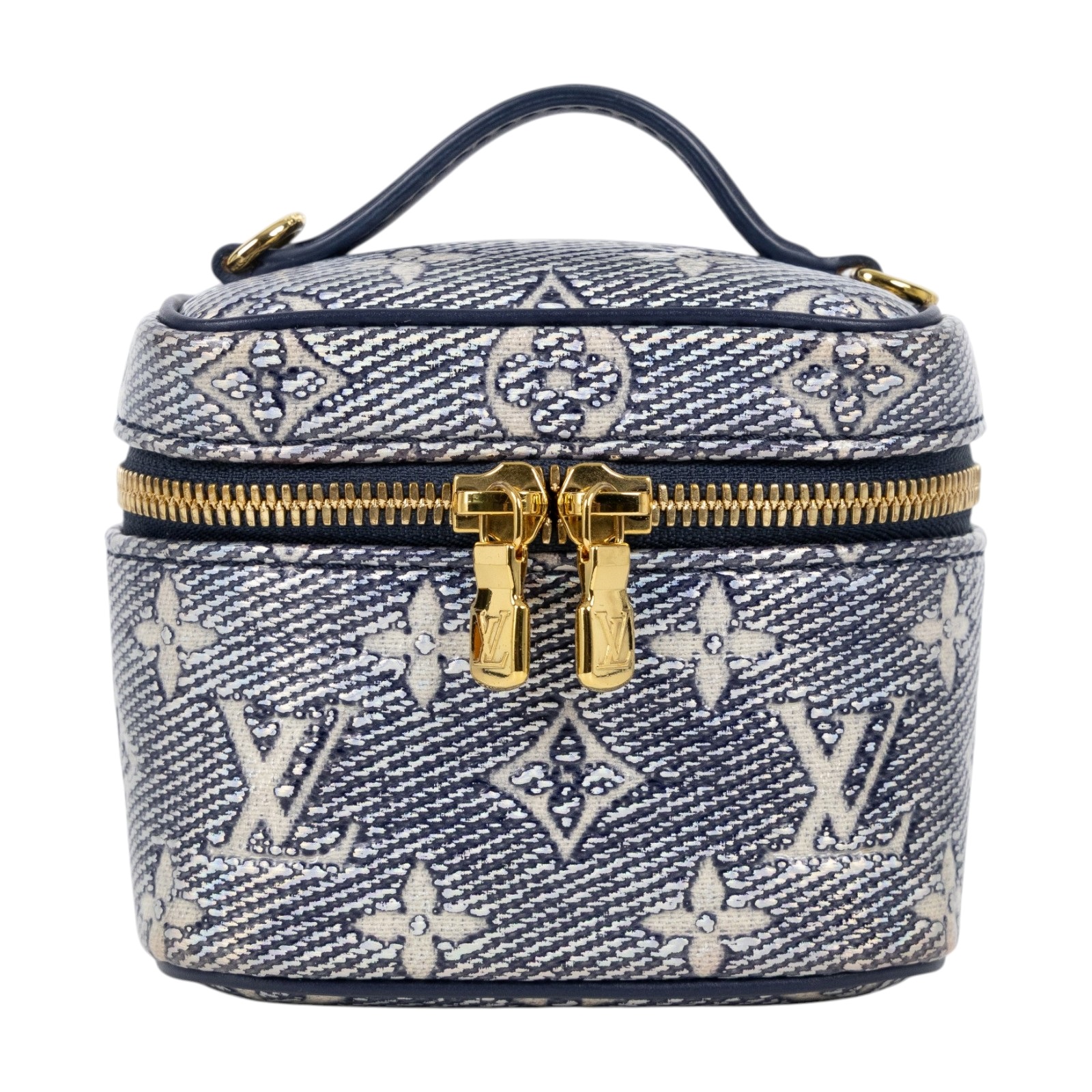 路易威登 LOUIS VUITTON Micro Vanity 化妝箱 M82467 晶片款 藍色炫彩 Micro Vanity 原廠盒子/防塵袋/鍊帶/鏡子