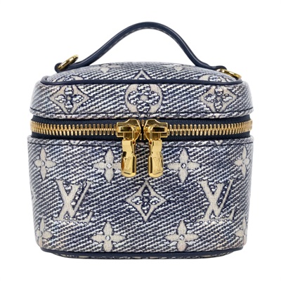 路易威登 LOUIS VUITTON Micro Vanity 化妝箱 M82467 晶片款 藍色炫彩 Micro Vanity 原廠盒子/防塵袋/鍊帶/鏡子