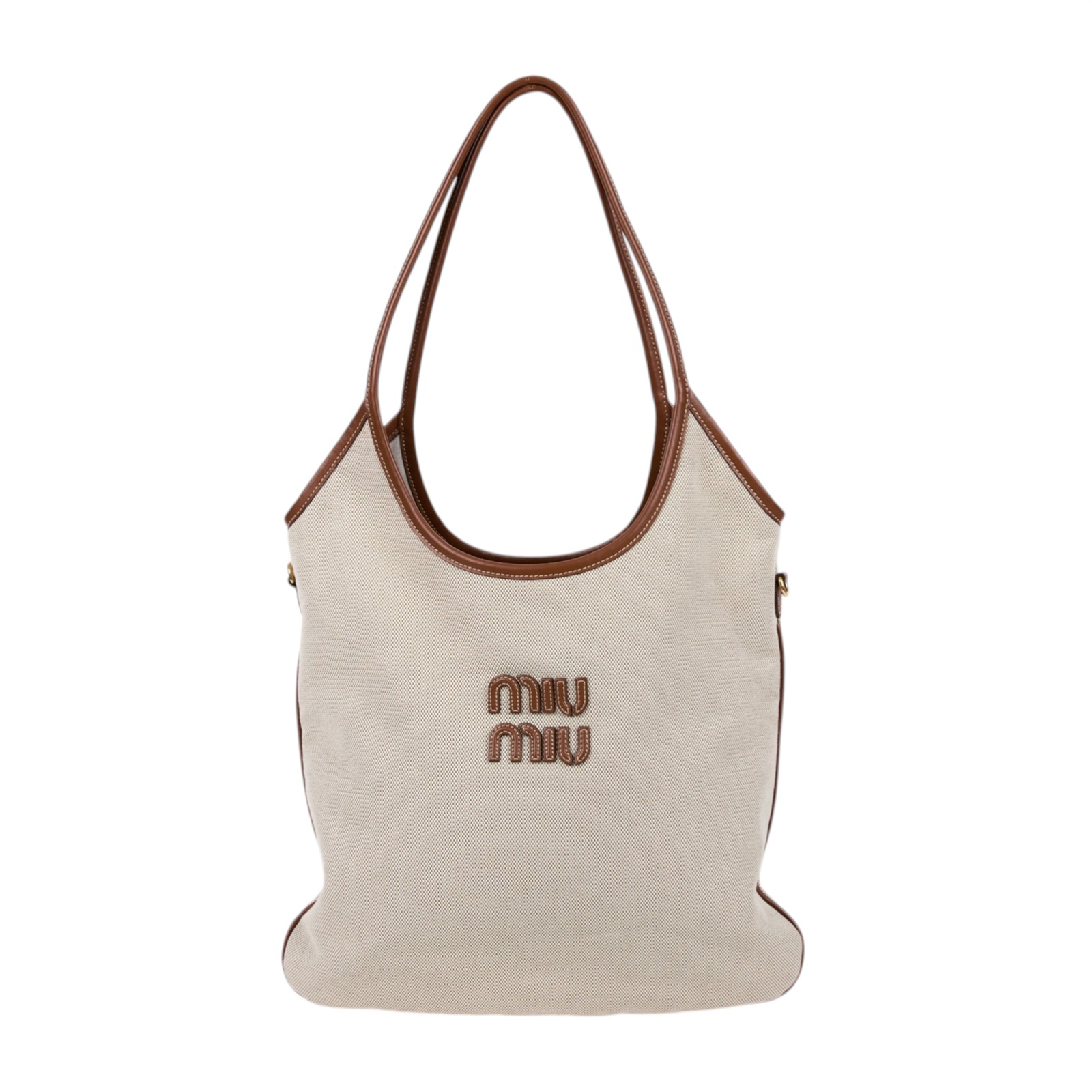 繆繆 MIU MIU Ivy 帆布手袋 標準 5BG231_ACRN 帆布IVY肩背包 防塵袋