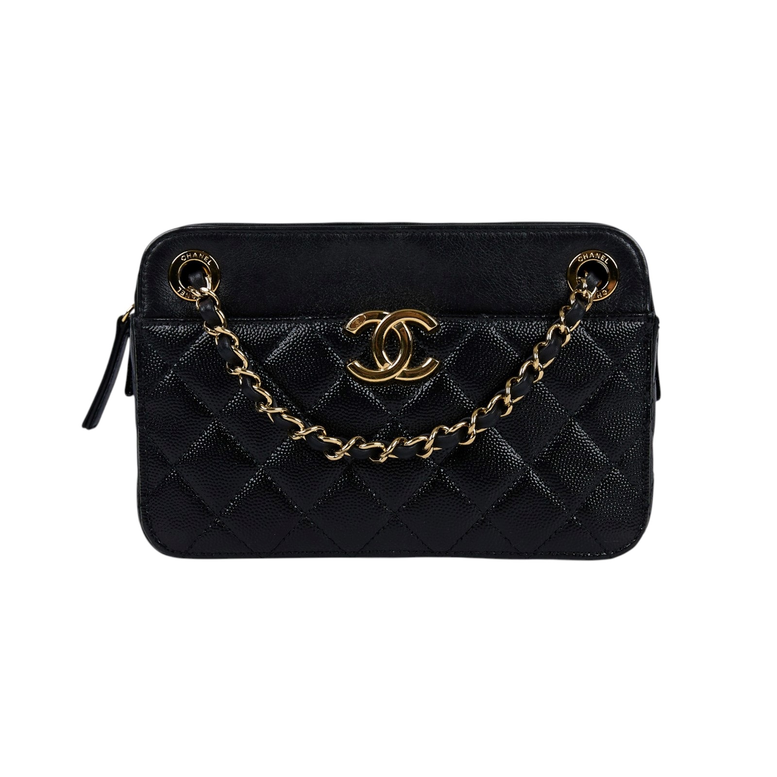 香奈兒 CHANEL 肩背包 斜背包 相機包 AS0950 B01268 28開黑荔枝金扣鏈條肩背包 原廠盒子/防塵袋/保證卡/影印購買證明