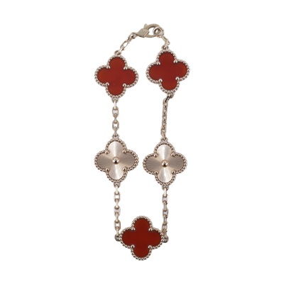 梵克雅寶 Van Cleef & Arpels Vintage Alhambra手鍊 5枚四葉幸運圖騰 VCARP7RP00  無附屬品