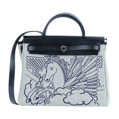 愛馬仕 Hermes Herbag Zip 31 銀色五金 深藍 黑色 H079201CKAB   原廠盒子/防塵袋/鎖組/內袋