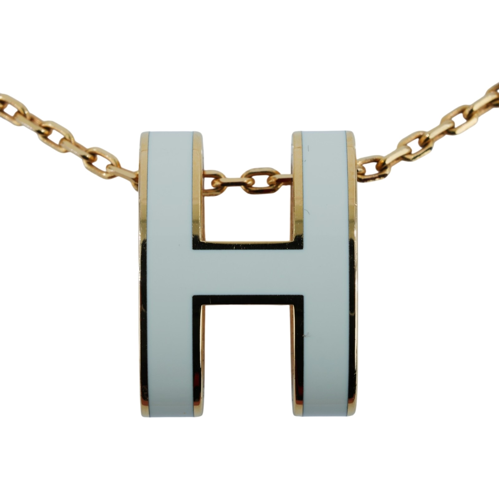 愛馬仕 Hermes Pop H 墜飾 白色 H147991FO49 /ST 02 60 白金POP H項鍊 大 原廠盒子/內襯